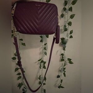 Cute little burgundy purse .